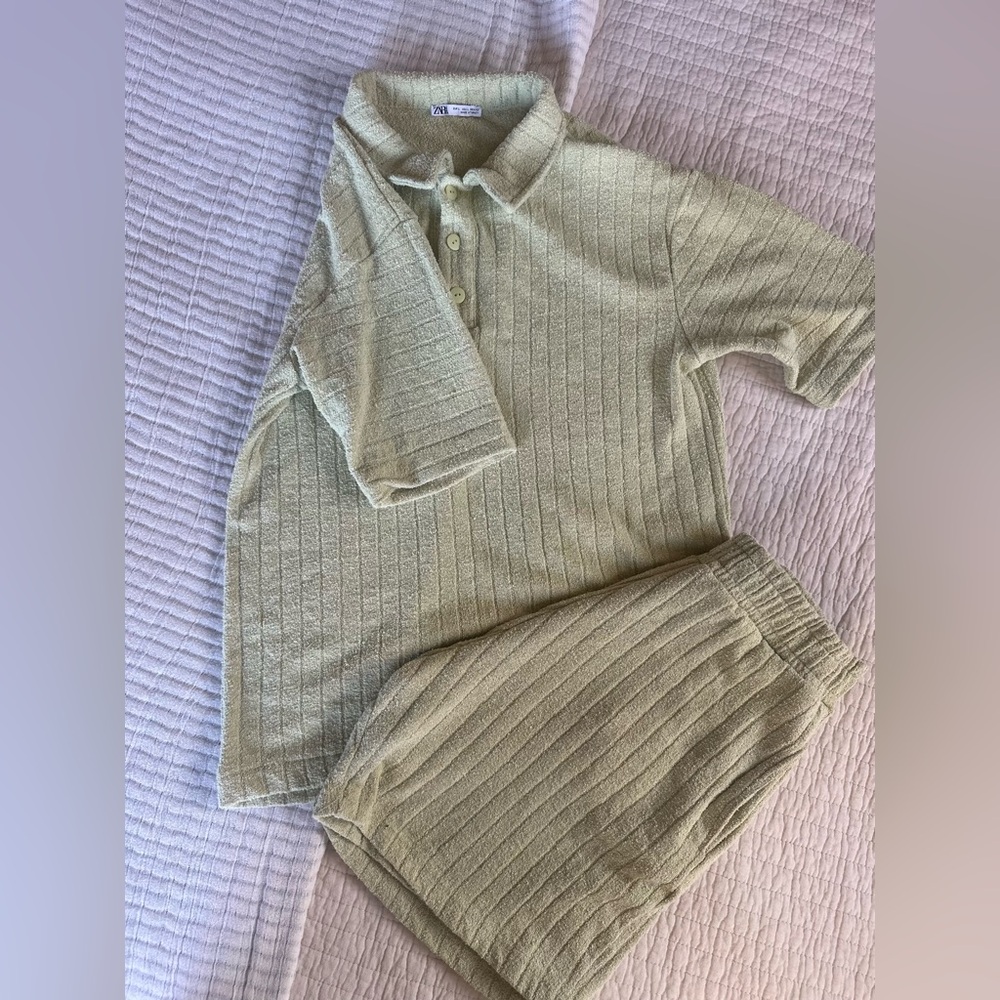 Zara green terry set 334